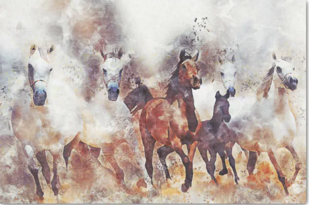 Galloping Herd of Horses