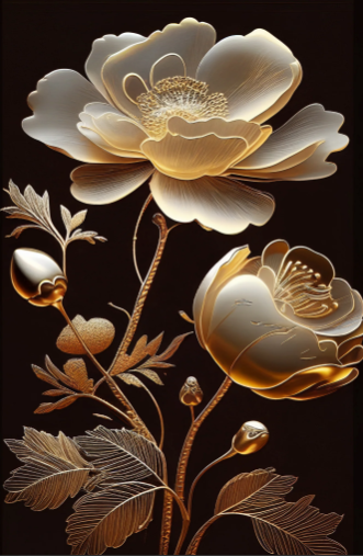 Golden Bloom - Mint by Michelle Decoupage Paper