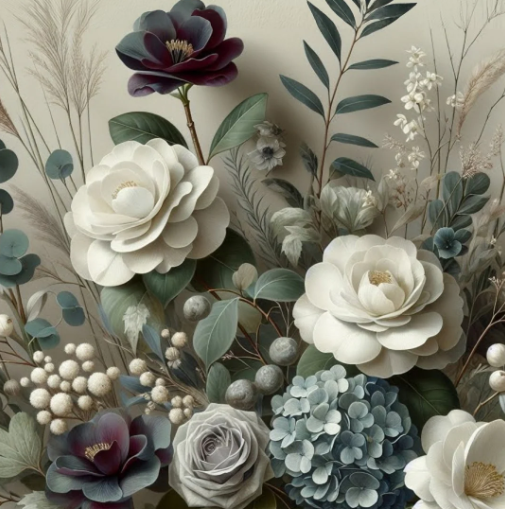 Winter Petals. Mint by Michelle Decoupage Paper