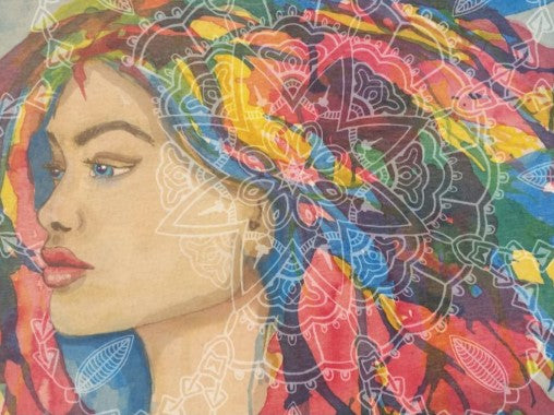 Mandala Girl decoupage tissue paper