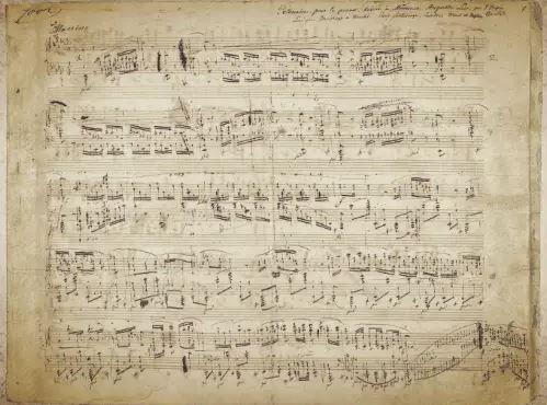 MOZART'S HAND WRITTEN MUSIC TISSUE PAPER