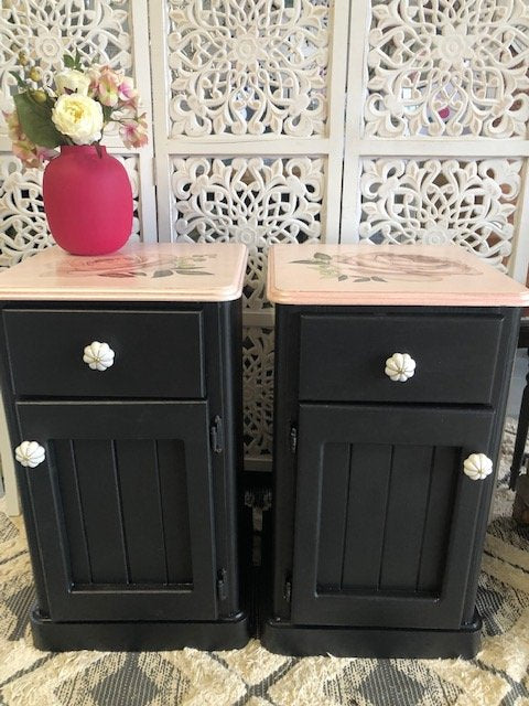 Black and pink Bedsides.